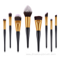 8 pcs private label black makeup brushes set